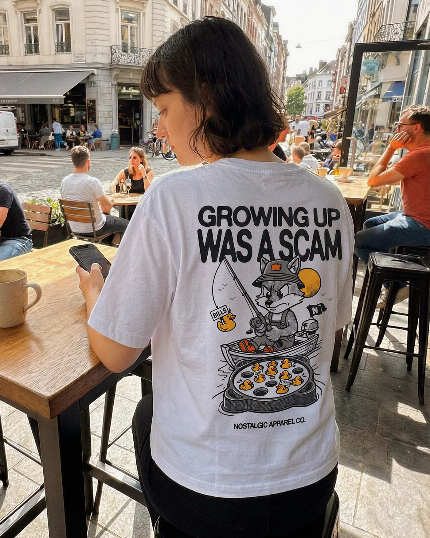 Growing up was a scam | Cropped Tee - Image 2