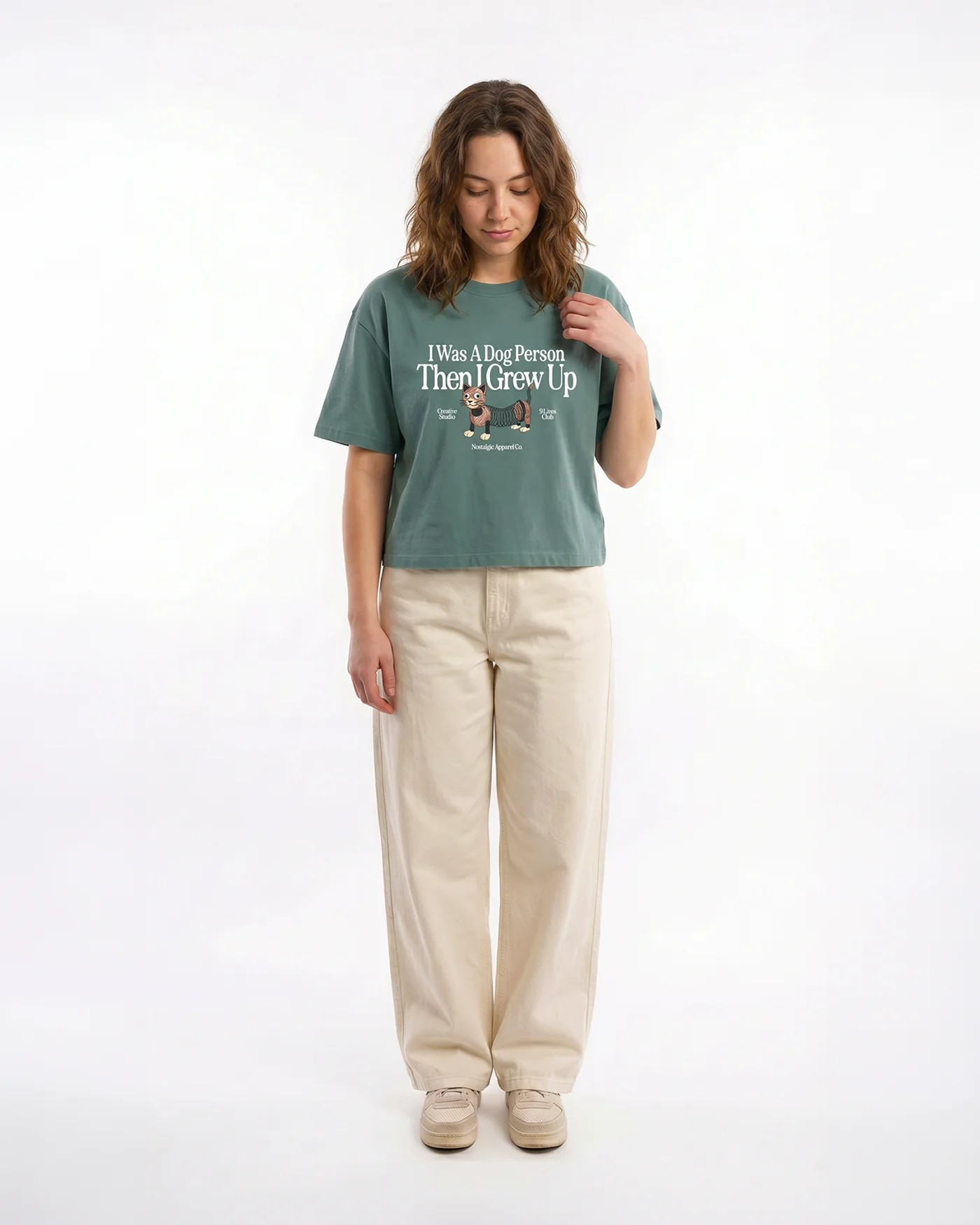 I was a dog person | Cropped Tee - Image 3