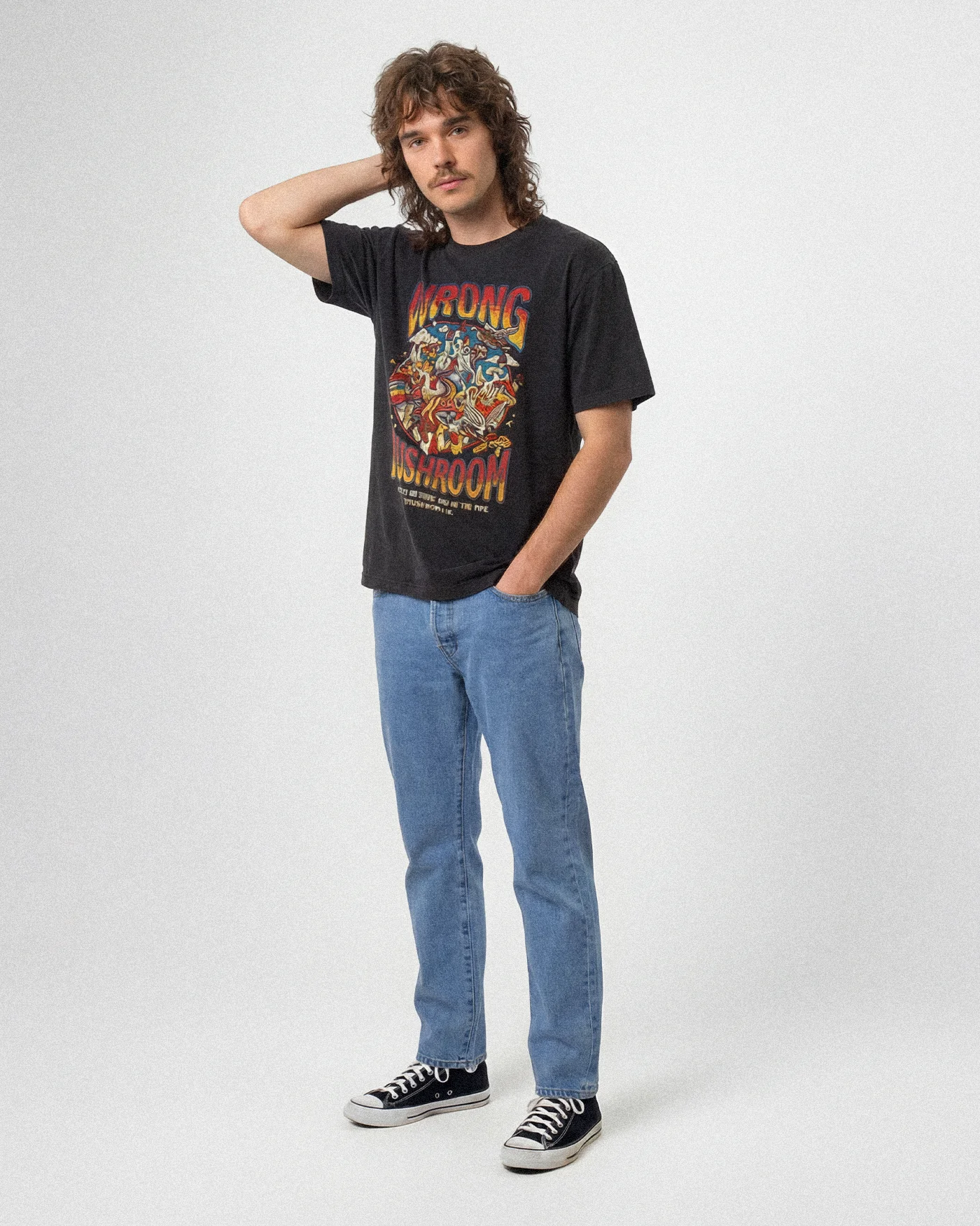 Wrong Mushroom | Dark Grey Tee - Image 3